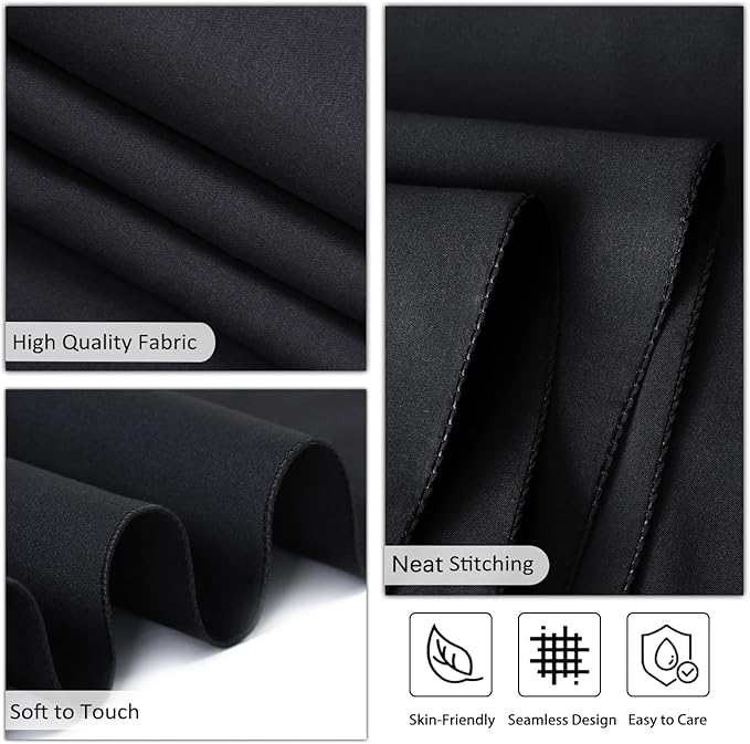 8 Pack Black Tablecloths 60 x 60 Inch Square Tablecloth, Wrinkle Resistant Black Table Cloth Washable Polyester Fabric for Party Wedding Banquet