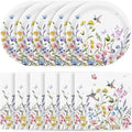 50 Pcs Wildflower Paper Plates and Napkins, Floral Party Decorations | 7 Inch by NatNarr