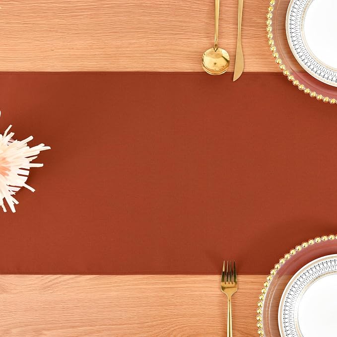 Wolkemer Farmhouse Rust Table Runner Dining Table Runners 48 Inches Long | - Image 8
