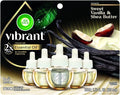 Air Wick Vibrant Plug In Scented Oil Refill, Infused with Essential Oils, Plug In Air Fresheners for Home, Sweet Vanilla & Shea Butter, 5 ct