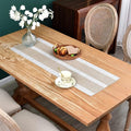 NEWISHER Farmhouse Braided Striped Embroidery Small Table Runner 36 inches | by Newisher