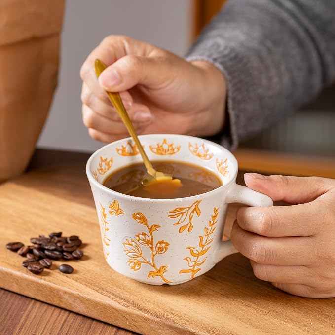Ceramic Mugs 11 oz Unique Luxurious Cups Set of 4, Mug - Image 3
