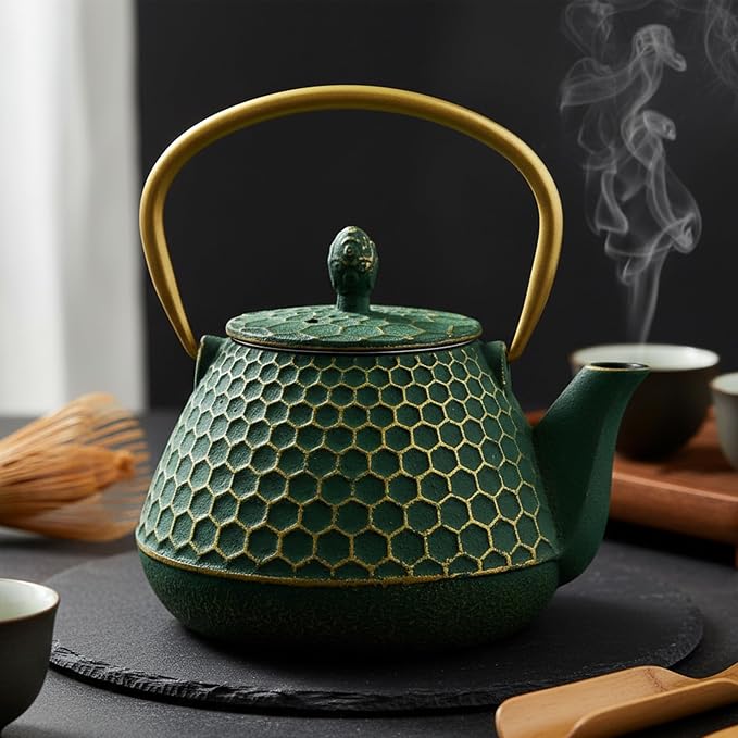 Cast Iron Tea Kettle, Japanese Tetsubin Teapot Coated - Image 8