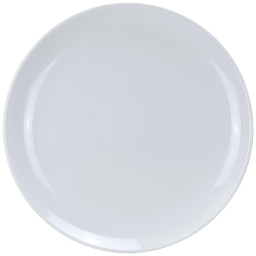 Yanco CO-1016 Coupe Pattern Round Plate, 16" Diameter, Melamine, White Color, Pack of 12