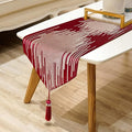 Elegant Modern Red Table Runner, Luxury Contemporary Geometric | Table Runners by Jiino