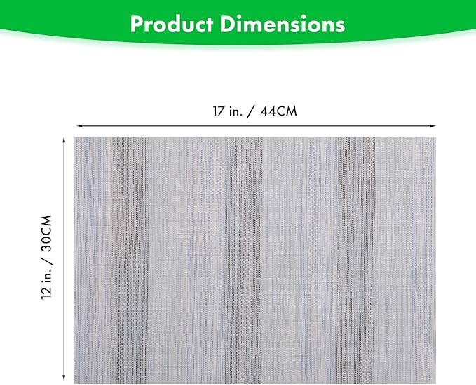 Winknowl Placemats Set of 8, Heat Resistant Stain Resistant Woven Vinyl Insulation Place mats, Durable Washable Elegant Table Mats for Kitchen Dining Table Decor (Lightsteel Blue)