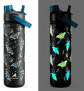 POWCAN 26 oz Insulated Water Bottle: Straw and Spout Lid, Glow-in-the-Dark | by POWCAN
