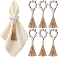 APTWOW Napkin Rings Set of 6, Wooden Napkins Rings by APTWOW