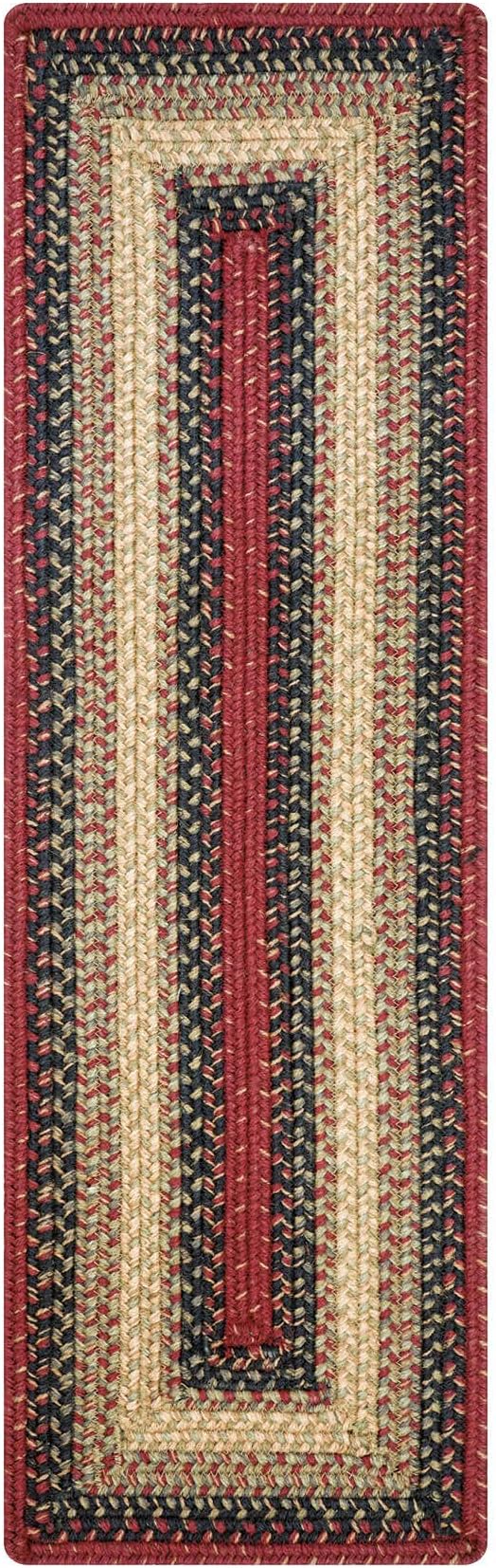 Homespice Highland Jute Braided Dinner Table Runner, Rustic Lodge Decor, Set of 2, Multicolor Rectangle 8x28 - Also Ideal as a Stair Tread - Rich Colors, Easy to Clean, Durable and Protects Furniture