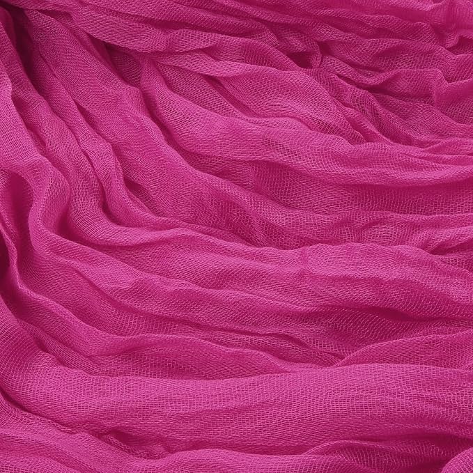 12 Pack Hot Pink Cheesecloth Table Runner 35 x 120 Inch | Boho Gauze Fabric - Image 5