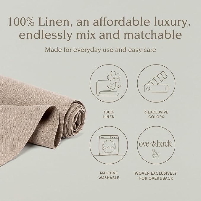 Over&Back 18x108 Washed 100% Linen Table Runner - Image 2