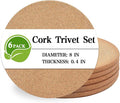 Cork Trivet, 6 Pack High Density Thick Corks Coasters Set by Unknown