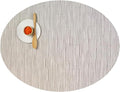 Chilewich Bamboo Placemats Set of 4 - Woven Oval Placemats - Reusable, Stain-Resistant, Indoor/Outdoor Tabletop Protection - 19" x 14" - Chalk