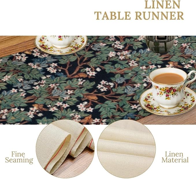 William Morris Tree of Life Table Runner Vintage Flowers Table Runner - Image 6