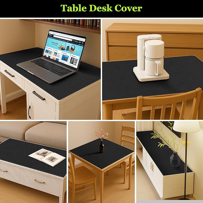 Warmstar Leather Table Cover 12 x96 Inch, 1.8MM Thick PVC Table Protector Waterproof, Desk Cover Protector Non-Slip Table Pad for Kitchen, Dresser, Gaming Desk,Dining Room Table