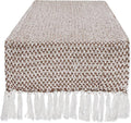 DII Woven Basics Collection 100% Cotton Knit Table Runner, Bark Brown by DII
