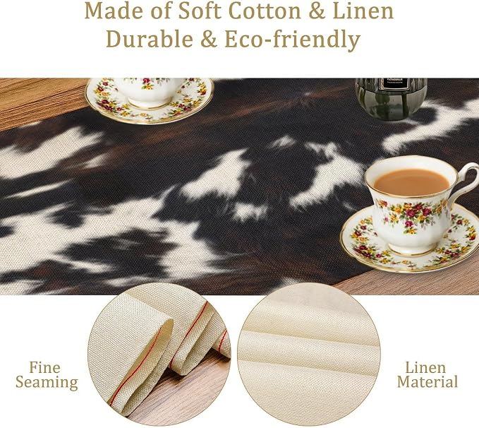 Cow Print Table Runner, 13x60 Inch - Image 5