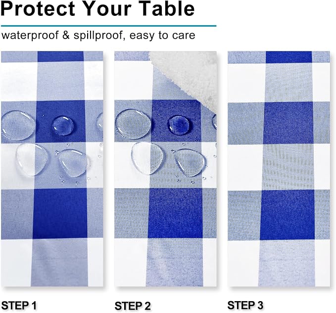 54 x 80 Inch Checkered Tablecloth Rectangle - Image 3