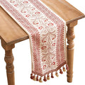 Designer Vintage Linen Long Table Runner, Floral Pattern, Dining Table by Isaennehomedecoration