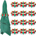 KPOSIYA Christmas Napkin Rings Set of 12, Xmas Tree Napkin Rings by KPOSIYA