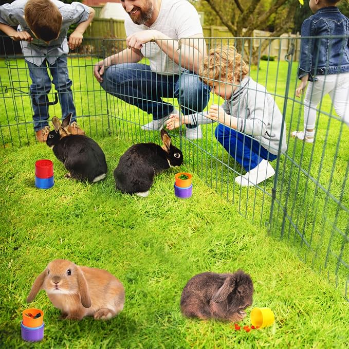 8 Pcs Stacking Cups for Bunny, Rainbow Colored Reusable Rabbits Bunny Toys | - Image 4