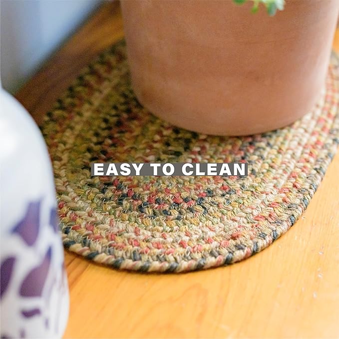 Homespice Kingston Jute Woven Placemats, Warm Country Decor, Set of 4, Multicolor 13x19 Rectangle Table Mats - Vibrant Colors, Durable, Easy to Clean and Protects Furniture