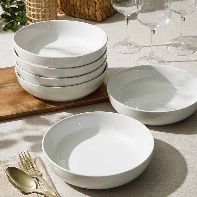 Gibson Home Zen Buffet Pasta Bowls Set of 6, 41oz Porcelain Salad Bowls and - Image 5