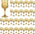 48Pack Plastic Wine Glasses, 7oz Vintage Goblets by LEYIQU