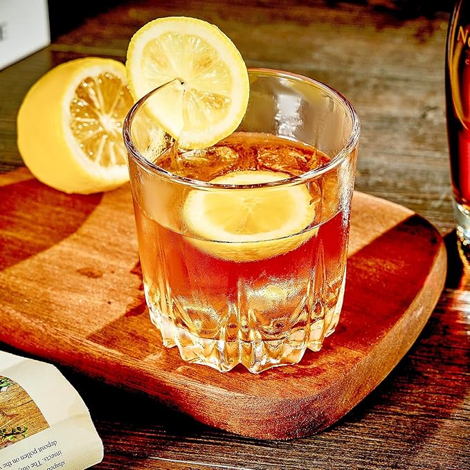 GLASKEY Whiskey Glasses Set of 4,Lead-Free Crystal Old Fashioned Glass,Scotch Glass Tumblers for Drinking Bourbon,Cognac,Irish Whisky,Whisky Glass Gift Set for Men,Dad,Brother-10oz