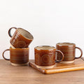 GBhome 12 oz Coffee Mugs Set of 4, Stackable Ceramic Coffee Cups Set | Modern by GBhome