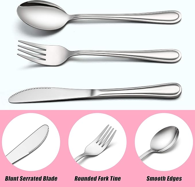 LIANYU 9-Piece Kids Silverware Set, Stainless Steel Toddler Utensils Flatware - Image 6