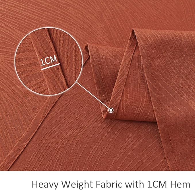 maxmill Jacquard Tablecloth Swirl Design Spillproof Wrinkle Free Heavy Weight Table Cloth Halloween Decorative Fabric Tabletop for Fall Harvest Thanksgiving Dinner, Rectangular 60 x 104 Inch Rust