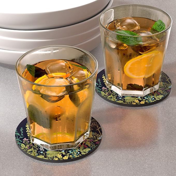 Coasters for Drinks, Kitchen Home Decor Housewarming Gift, Round 4 in - Image 2