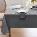 Softalker Dark GreyTablecloths Rectangle 70x52 Inch Linen Textured Outdoor Table Cloth Stain and Wrinkle Resistant Table Cover for Spring,Easter,Summer,Party,Garden,Coffee Modern Decor Small Tabletop