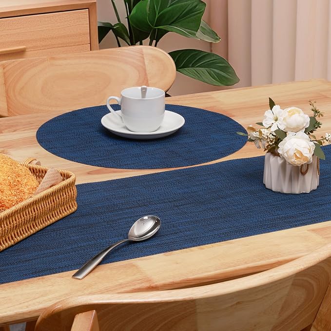 Table Runner 72 Inches Long, Vinyl Woven Heatproof Table Runners | Washable - Image 4