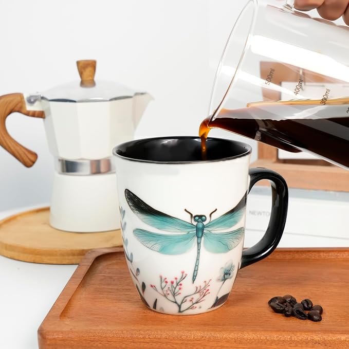 16 oz Dragonfly Coffee Mug, Color Changing Cup | Ceramic Coffee Cup, Heat - Image 2
