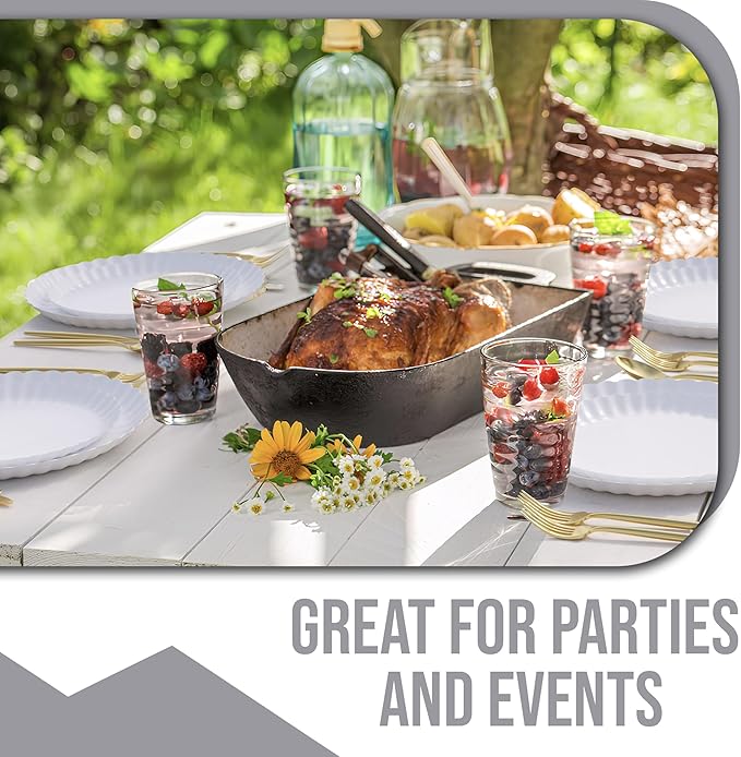 Trendables Floral Paper Plates 8.5 Inch & 10.5 Inch 80 Pcs Dinner Plate Set Fancy Disposable Plates for Party for 40 Guests 40 X 8 & 40 X 10 Large & Small Paper Plate Set for Parties Snow