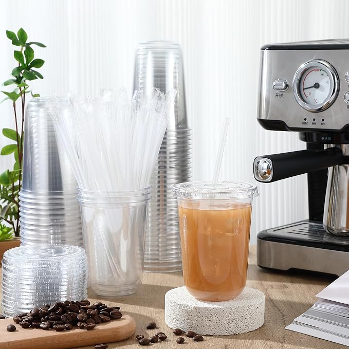 Ziliny 1000 Sets 16 oz Clear Plastic Cups - Image 2