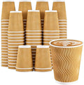 Clawsoff 120 Pack 10 oz Insulated Disposable Paper Coffee Cups Champagne | by BuyNow