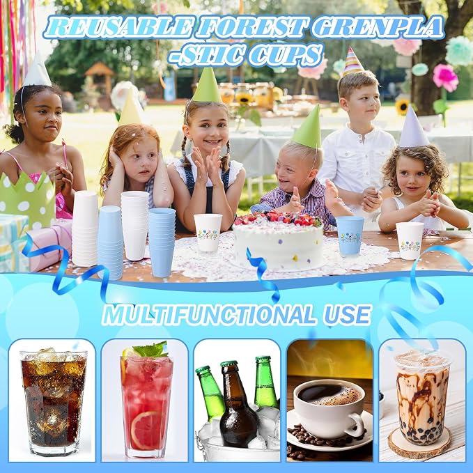 Yungyan 100 Pack 16 oz Stadium Cups Reusable Plastic Cups Blank Drink Stadium - Image 7