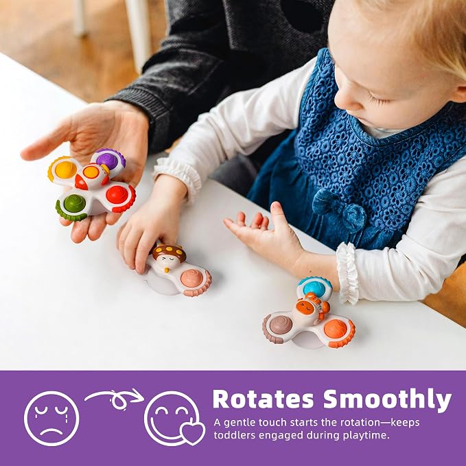 LiKee Strong Suction Cup Rotating Toys, Bath & Travel Toy, - Image 6
