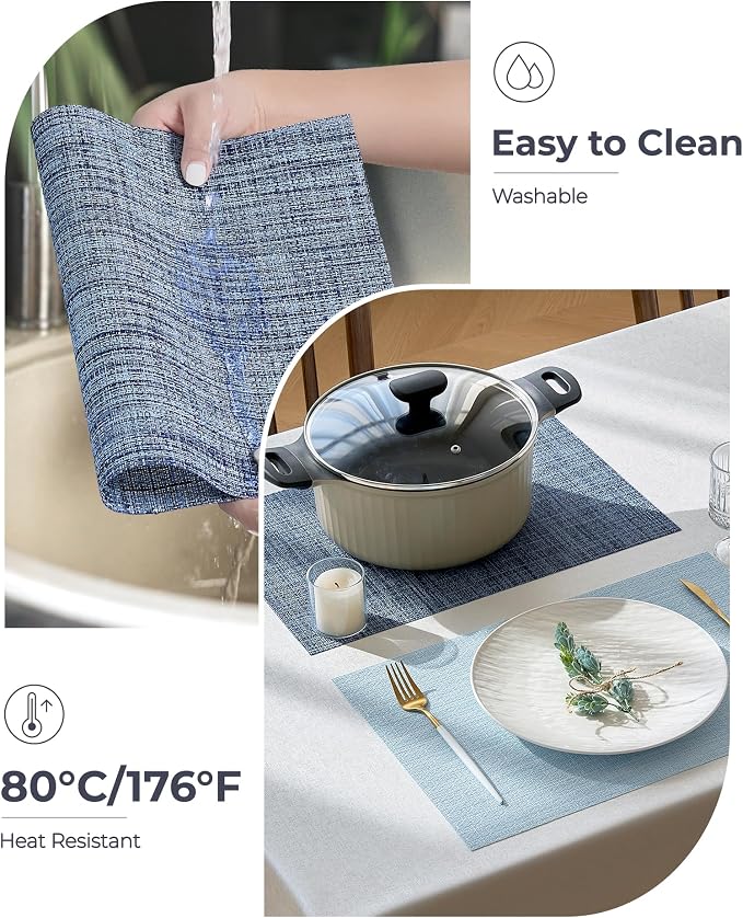 Leetaltree Deep Navy Woven Placemats Set of 6 - Image 5
