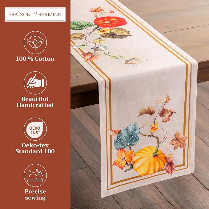 Maison d' Hermine Table Runner 100% Cotton 14.50" x 108" | Table Runners 108 - Image 2