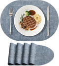 Placemats Set of 4, 11.8 x 17 Inch, Waterproof Wipeable Reversible PU Placemat by homing