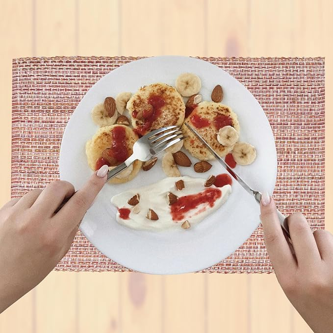 Urban Villa Placemats Fall 100% Cotton Fused Placemats 14''x 20'' Over Sized Set of 6 Placemats Every Day Use Heavier QualityPlacemats