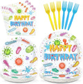 96 Pcs Virus Theme Birthday Party Decorations, Serves 24 | Colorful Cells by Greencian
