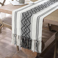 Woven Table Runners Farmhouse Style, Boho Table Runners 108 inches Long by LUFEIJIASHI