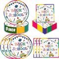 40 Pcs Back to School Paper Plates and Napkins Party Supplies Set, 9-inch by ZJJZOAA