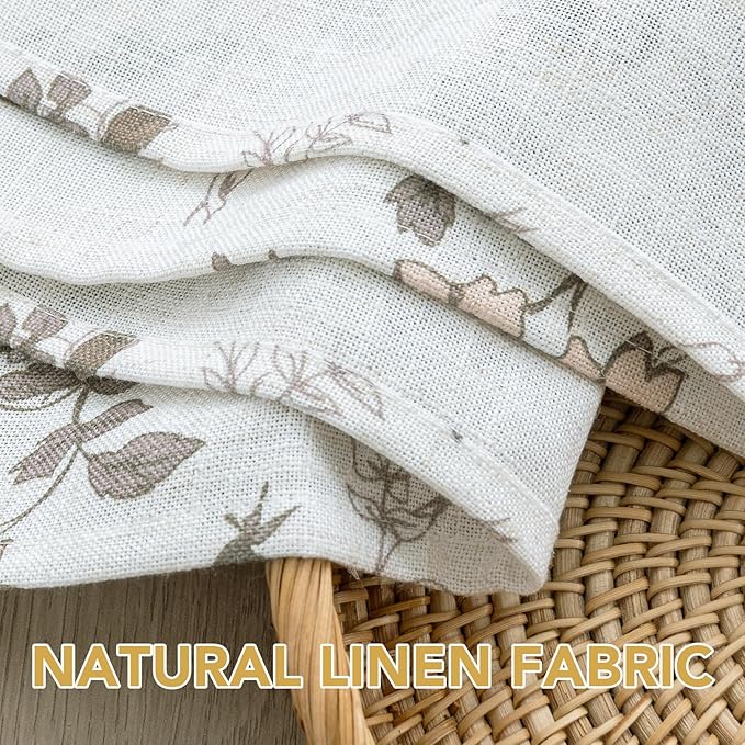 H.VERSAILTEX Linen Table Cloths Floral Printed Tablecloth Spill-Proof Waterproof Table Cover for Dining Buffet Feature Soft and Thick Fabric Wrinkle Free, 60 x 104 Inch, Retro Floral - Brown