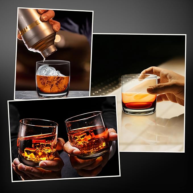 DISCOUNT PROMOS Custom Whiskey Glasses 10 oz Set of 10/50/100, Personalized Bulk Pack - Heavy Base Old Fashioned Glass, Perfect for Scotch, Bourbon, Whiskey, Cocktail - Black Bottom Color
